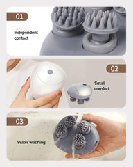 Electric Scalp Massager – 3 Modes Head Kneading, Portable Waterproof & Rechargeable, Ideal for Deep Hair Cleaning and Improving Head Blood Circulation