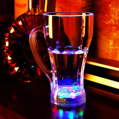 Acrylic LED Flashing Color Changing Glass | Water Activated Light-Up Beer Mug, Whiskey Cup for Parties
