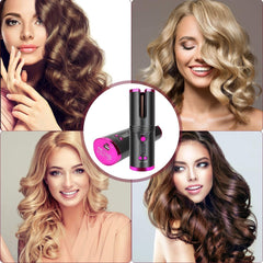 Cordless Hair Curler – Automatic Hair Curling Iron with Heatless Rotating Technology, 3 Temperature & Timer Settings