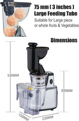 Cold Pressed Whole Slow Juicer Machine | 48 RPM Slow Pressed Juicer | 240-Watt Powerful Motor for All Fruits and Vegetables