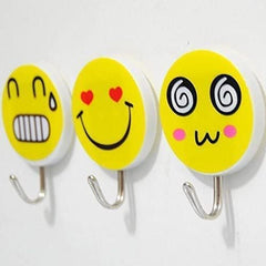 Wall Hanging Hook Set | 9-Piece Emoji Face Hooks with Strong Poster Adhesive