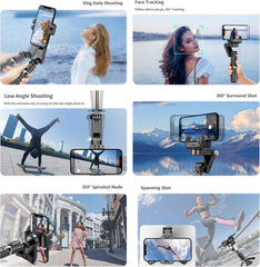 Q18 Mobile Phone Selfie Stick – Anti-Shake Hand-Held Single-Axis Gimbal Stabilizer with Fill Light for Live Broadcast