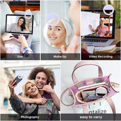 Rechargeable Clip-on Selfie Ring Light - 36 LED Phone Light Compitable for iPhone/Android (Multi-Color)