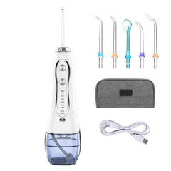 Portable Dental Water Flosser with Bag – Rechargeable Oral Irrigator for Clean Teeth, Ideal for Home and Travel, IPX7 Waterproof