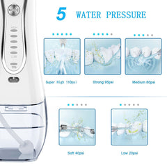 Portable Dental Water Flosser | 300ml White Edition | Advanced Oral Care