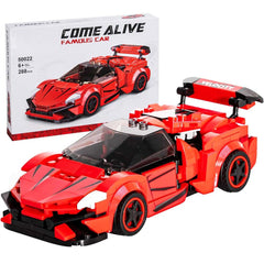 Come Alive 1:20 Scale Supercar. 288-piece red supercar building set with industrial flair. Ideal gift for kids & adults.