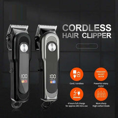 Pro Cordless Hair Clipper - 6500 RPM Rotary Motor, 240min Runtime, Digital Display, Taper Lever (Multi-Colour)