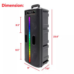 Portable 8-Inch Trolley Speaker – Powerful Bass with Bluetooth Connectivity, Ideal for Outdoor Parties