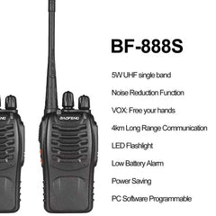 BF-888S UHF 400-470MHz Handheld Walkie-Talkie. 5W long-range ham radio for professional & commercial use. Wireless communication.
