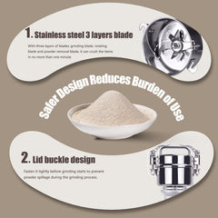 1000W Commercial Grain Mill Grinder - 200g Capacity, Superfine Flour & Spice Grinder for Home Use, High-Speed Electric Mill