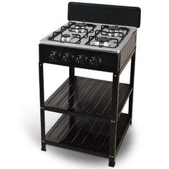 4-Burner Outdoor Gas Stove with Detachable Legs - Portable Cooking Stove for Camping, Patio, RV & Backyard BBQs