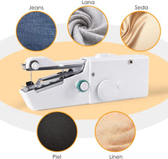 Mini Portable Handheld Sewing Machine - Cordless Electric Quick Stitch Tool for Fabric, Clothing & Travel Repairs