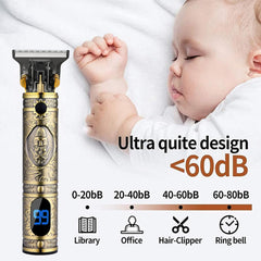 YACD D-044 Cordless Hair Clipper. Affordable elegant metal body, professional stainless blade, USB charging, 120-min runtime.