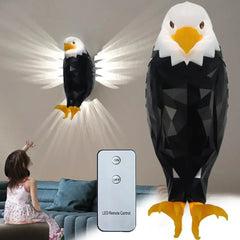 3D Bald Eagle Wall Night Light - Wings of Light, Realistic Wing-Shaped LED Decoration for Bedroom, Living Room, Study