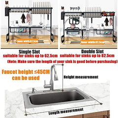Over Sink Kitchen Shelf Storage Holders | 65/85cm Stainless Steel Organizer for Dish Drying & Kitchen Essentials