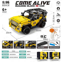 Come Alive 1:16 Scale RC Land Defender Rover. 446-piece DIY building kit with remote control. STEM engineering toy for kids.