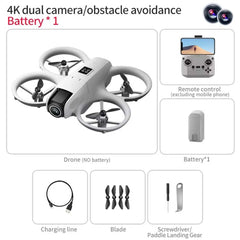 4K Camera Drone with HD FPV - 6-Axis Gyro Remote Control, Cool LED Lights, Mini Quadcopter Toy Gift for Beginners