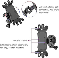 C66 Bike Bicycle Motorcycle Mobile Phone Holder Mount | Universal 360° Adjustable Rotation | Compatible with iPhone 12 Series, Samsung Galaxy S21/20, Note, Huawei, and More