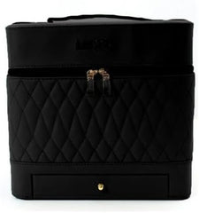 Leather Triple Makeup Case – Cosmetics Beauty Care Travel Storage with One Layer Drawer (Multi)