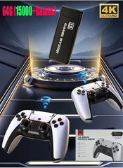 Wireless 2.4G High-Definition Arcade PSP – Home TV Mini Game Console | Compatible with PS5 Handle | 64GB Storage with 15,000 Pre-Loaded Games