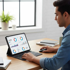 Tab 81 10.1-inch Android Tablet. Octa-core, 8MP+13MP cameras, 5000mAh battery & Android 15. Ideal for work and entertainment.