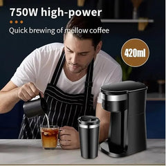 750W 430ML Small European Electric Espresso Coffee Maker | Italian Style Brewing for Home and Office | Perfect Cup Every Time