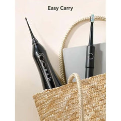 Electric Toothbrush & Water Flosser Combo – Cordless, Rechargeable, 5 Brush Modes, 3 Floss Modes, 8 Heads, Waterproof Oral Care Kit for Travel