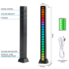 32-Bit RGB Music Rhythm Light - Sound-Activated LED with Tripod Stand, Voice Control, 3D Effects for Parties & Home Decor