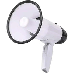 Portable Megaphone Bullhorn 25W Rechargeable with siren, music, recording & adjustable volume. Lightweight with strap.