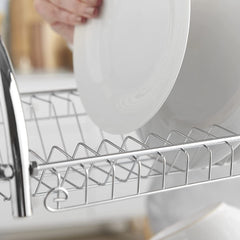 New Arrival 2-Layer Kitchen Dish Rack | Stainless Steel Dish Drainer & Plate Holder