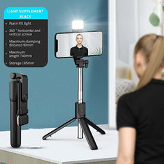 Selfie Stick, Bluetooth Extendable Selfie Stick Tripod with Led Light and Portable Tripod Stand Compatible for All iPhone and Android Smartphone