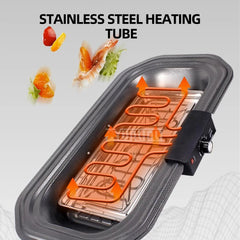 Electric Table Top Grill Griddle - 1800W Indoor/Outdoor Hotplate Cooker, Double Comfort for Kitchen, Camping, Parties & Festivals