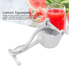 Silver Efficient Non-Lemon Fruit Presser | Manual Aluminum Alloy Squeezer | Easy Wash Design with 2 Funnels for Maximum Juice Extraction