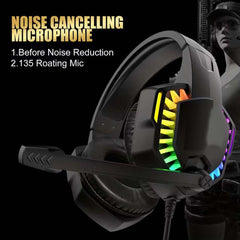 4-in-1 Gaming Combo: Wired Keyboard, Mouse, Headset & Mouse Pad. Rainbow LED backlit for PC, PS4, Xbox. Complete gaming setup.