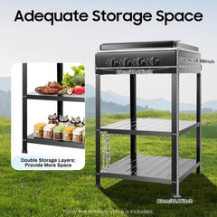 4-Burner Outdoor Gas Stove with Detachable Legs - Portable Cooking Stove for Camping, Patio, RV & Backyard BBQs