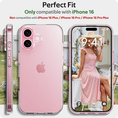 Ultra Slim Flexible Clear TPU Protective Phone Case – Scratch-Resistant Gel Rubber Silicone Cover for iPhone 16, 16 Plus, 16 Pro, and 16 Pro Max with Free Screen Protector