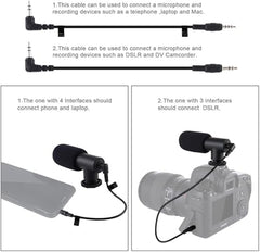 4-in-1 Vlogging Live Broadcast LED Selfie Fill Light Kit – Smartphone Video Rig with Microphone, Tripod Mount, and Cold Shoe Tripod Head - Blue