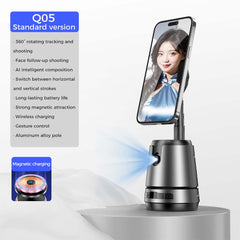 Q05 Smart Magnetic Charging Gimbal - 360° Rotation, AI Face Tracking, Phone Stabilizer with Magnetic Mount & Charging