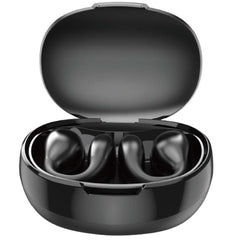 U-20 Open Ear Ring Headphones - Bluetooth 5.4 Clip-On OWS Earphones, 30H Battery, Noise-Cancelling, 4.9g Lightweight (Black)