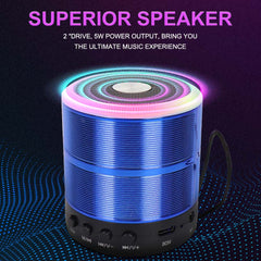 Portable Bluetooth Speaker & Radio. Mini wireless subwoofer for powerful outdoor sound with FM radio functionality. (Multi- Colour)