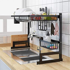 Over Sink Kitchen Shelf Storage Holders | 65/85cm Stainless Steel Organizer for Dish Drying & Kitchen Essentials