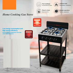 4-Burner Outdoor Gas Stove with Detachable Legs - Portable Cooking Stove for Camping, Patio, RV & Backyard BBQs
