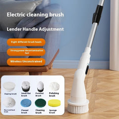 Cordless Electric Spin Scrubber - 7 Replaceable Brushes for Shower, Tub & Tile Cleaning, Baby-Safe Plastic Material