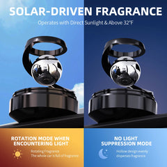 Solar Car Air Freshener - Rotating Fragrance Diffuser, Auto Deodorizer & Decorative Ornament