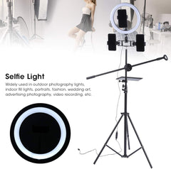 Ring Light Sound Card Tray with Live Microphone Stand | Adjustable Threaded Clamp Clip | Tripod Bracket Accessories with Mobile Phone Holder