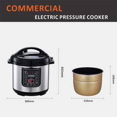 6L Smart Digital Pressure Cooker - Non-Stick, Multi-Function Electric Rice Cooker with Microwave & Stainless Steel Design