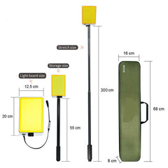 DC 12V BBQ Night Party Lighting | Dual Color White & Yellow Outdoor Portable Telescopic Rod LED Camping Light