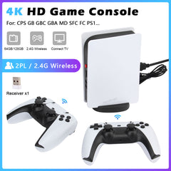 4K Retro M5 Video Game Console TV-Box – Built-in 20,000 Retro Games, Two Wireless Controllers, 64GB/128GB Memory, HDMI, CPS, PS1, GBA Support