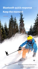 Selfie Stick Tripod with Wireless Remote & 360° Rotation, Mini Extendable Selfie Stick Stand Holder with LED Fill Light, Perfect Compitable for iPhone & Android Smartphones, Compact & Portable for Travel, Vlogging, and Live Streaming