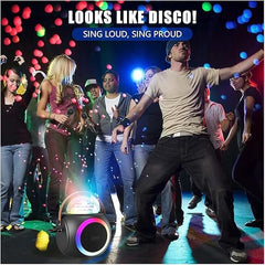 Karaoke Machine – Party-Ready Bluetooth Speaker with UHF Wireless Microphones and Disco Ball LED Lights